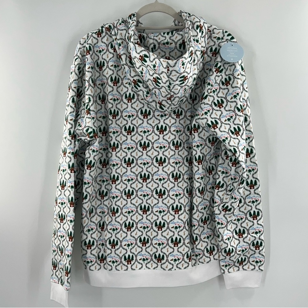 Hill House NWT The All-Gender Teddy Zip-Up Hoodie in White Ski Chalet size Large - Picture 3 of 7